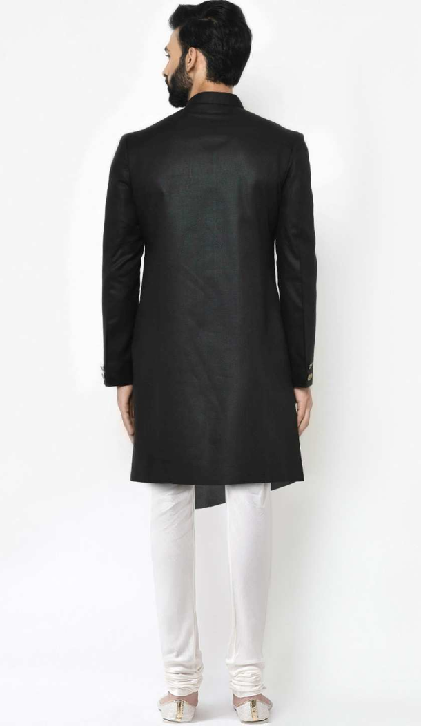 Women Dhupion Art Silk Mens Wear Indo Western Black - 13116211060