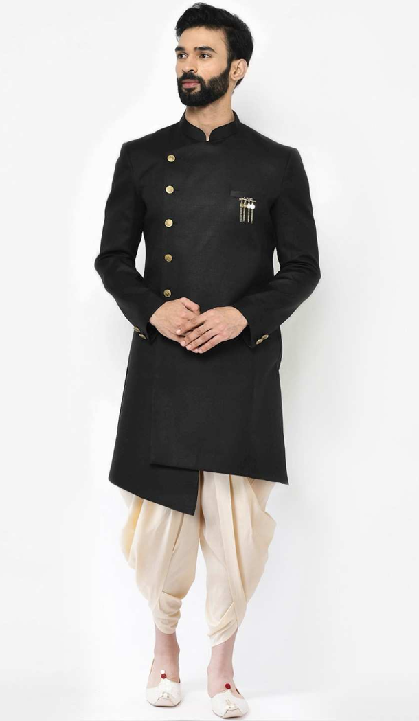 Women Mens Wear Indo Western Dhupion Art Silk Black - 13116211063