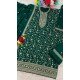 Women Embroidery Sequence Work Vichitra Palazzo Suit Bottle Green - 13476213036
