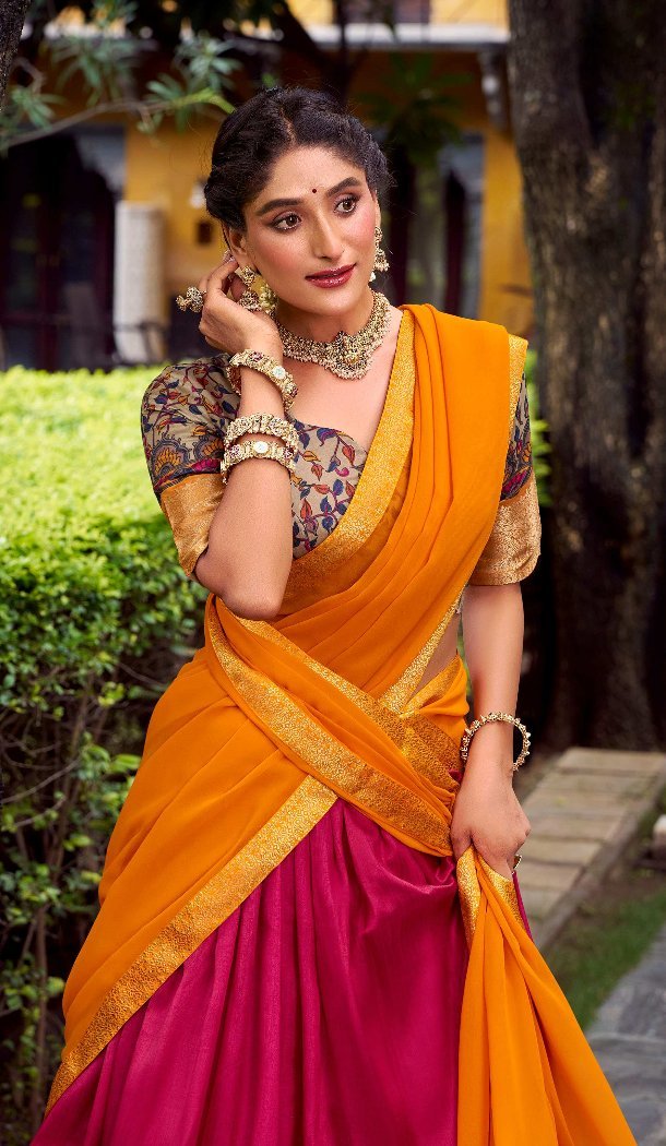 Pink Aastha Silk Zari Work Lehenga Choli – 214226