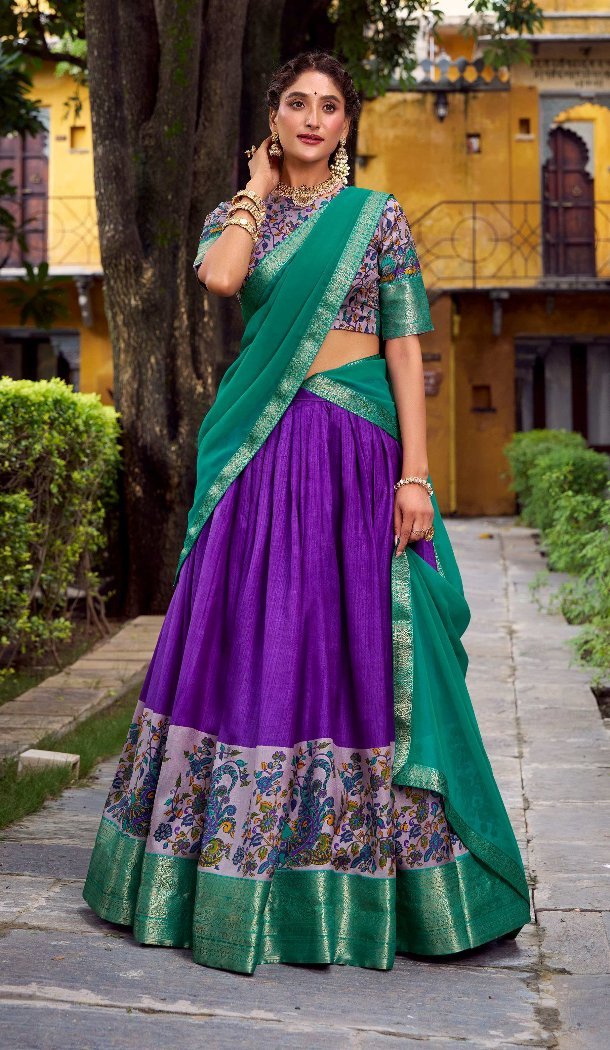 Purple Aastha Silk Zari Lehenga Choli for Women – 214227