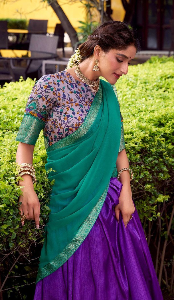 Purple Aastha Silk Zari Lehenga Choli for Women – 214227