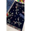 Buy Navy Blue Velvet Pakistani Suit Plus Size - 216077