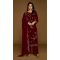 Red Velvet Pakistani Suit with Embroidery Work – 216079