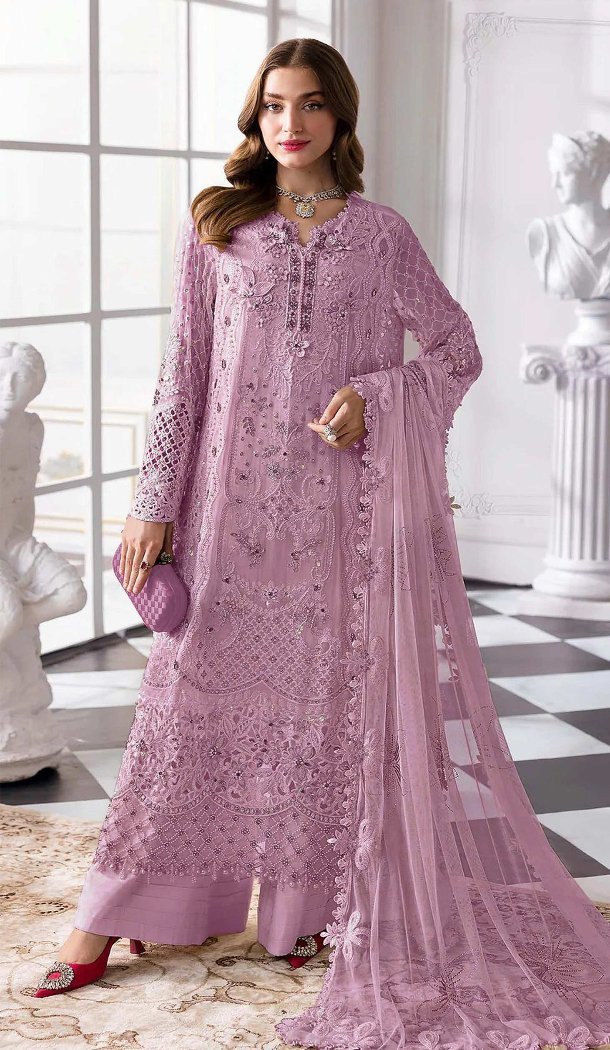 Women's Lavender Georgette Pakistani Suit - 217780