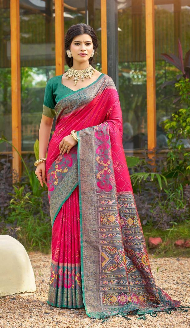 Pink Pochampalli Silk Saree - 217800
