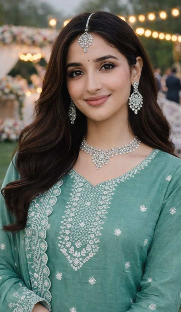 Mint Green Gold Crush Silk Sequin Salwar Suit – 218124