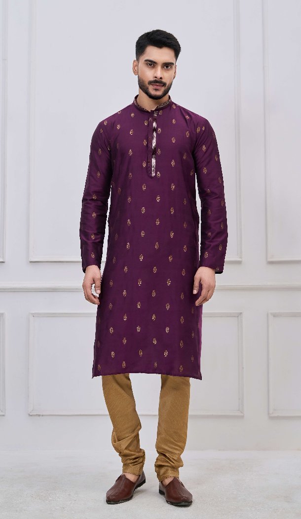 Trendy Purple Silk Kurta Pajama for Men - 218667
