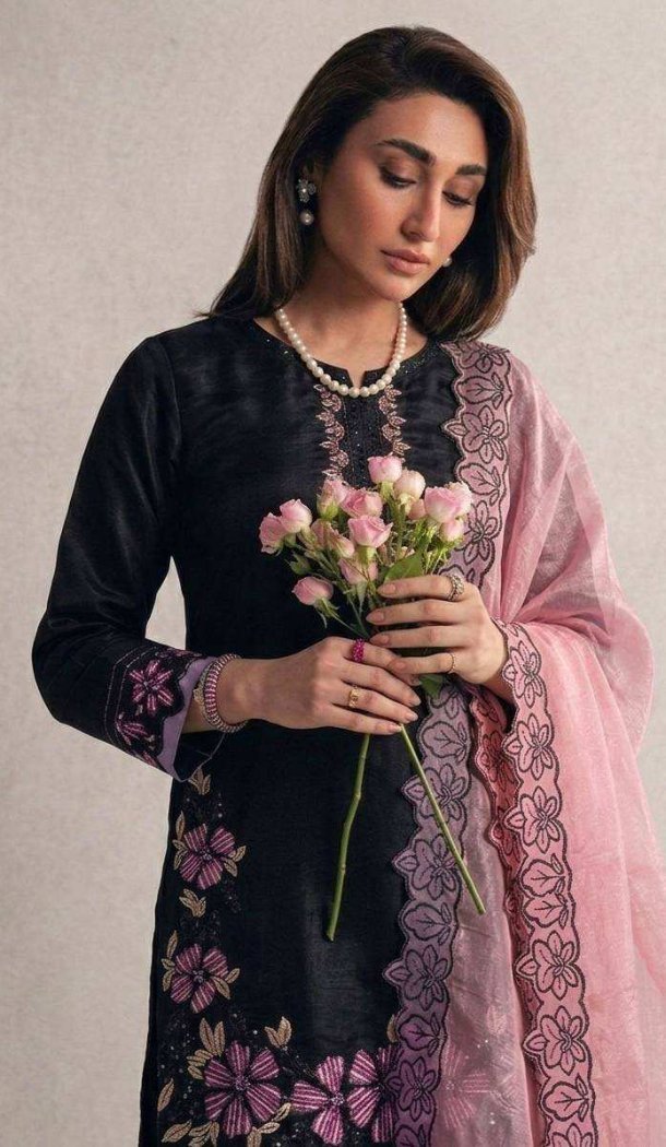 Heavy Sequence Work Roman Glass Silk Punjabi Suit - 219445
