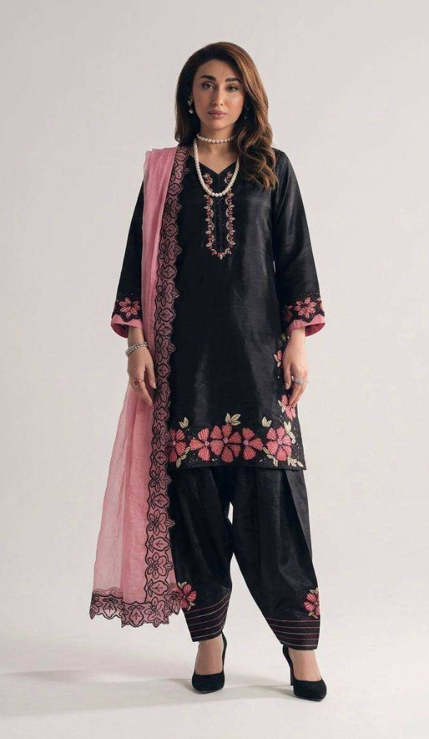 Heavy Sequence Work Roman Glass Silk Punjabi Suit - 219445