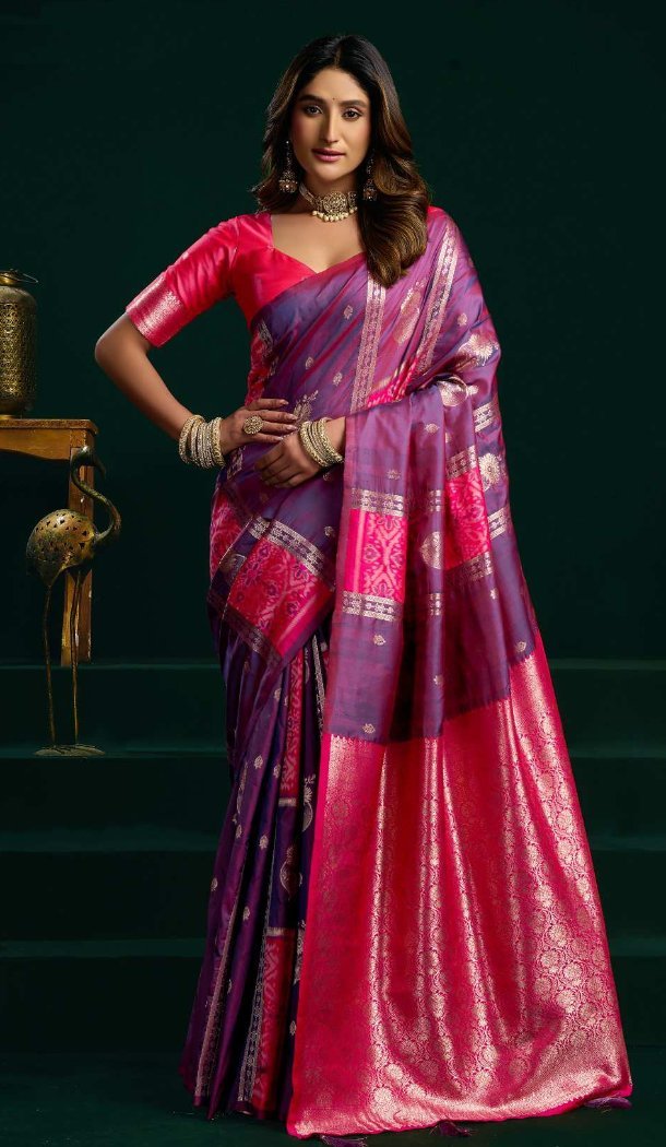 Light Purple Soft Silk Festive Jacquard Party Saree - 219471
