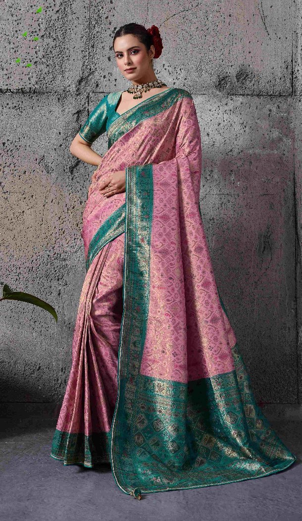 Pink Kanjivaram Silk Traditional Work  Traditional Wear Saree - 219563