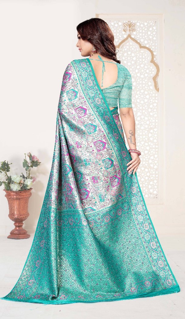 Elegant Multi Kanjivaram Silk Zari Saree - 219639