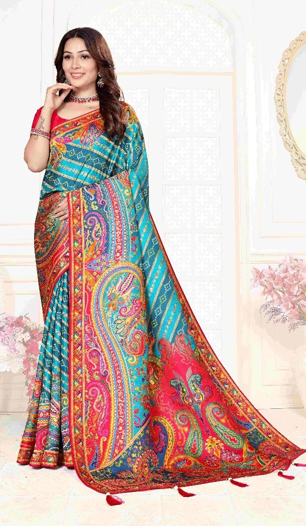 Elegant Blue Pure Viscose Silk Designer Saree - 219644