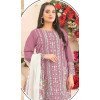 Pink Cotton Embroidery Plus Size Pakistani Suit - 219715