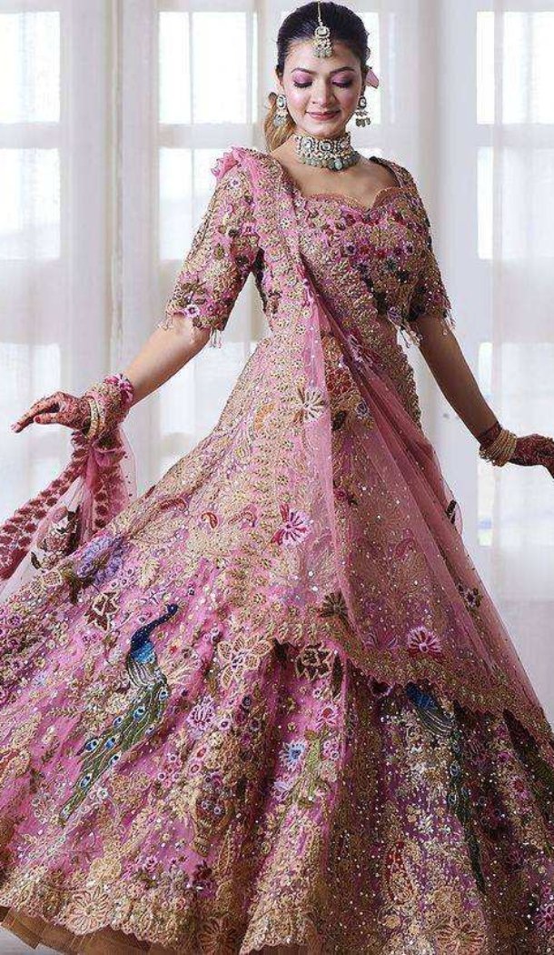 Pink Faux Georgette Party Wear Designer Lehenga Choli - 220177