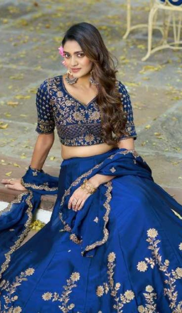 Blue Rangoli Silk Sequins Work Lehenga Choli - 220341