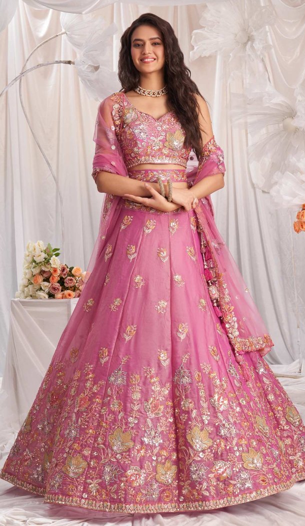 Fandy Silk Sequence Zari Work Lehenga Choli - 220371