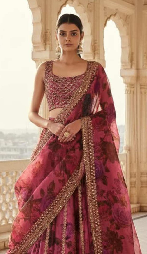 Pink Fandy Silk Designer Lehenga Choli with Zari Work - 220372