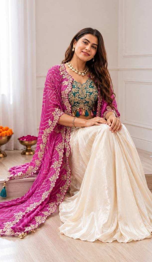 Teal Blue Banglory Silk Salwar Suit with Sequin Embroidery 15182221239