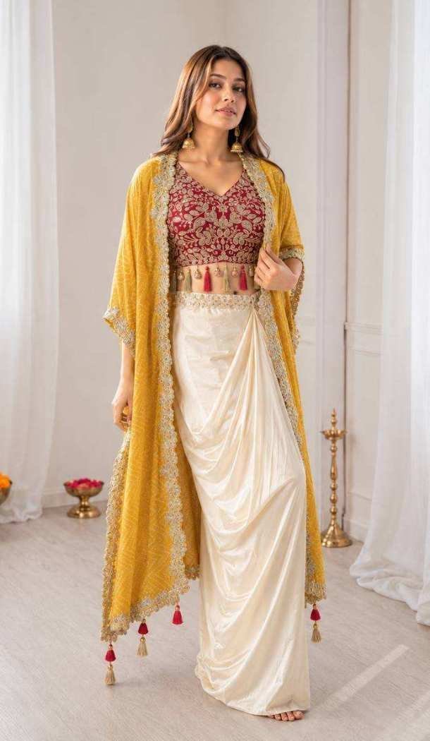 Embroidered Teal Blue Banglory Silk Suit for Women 15182221241