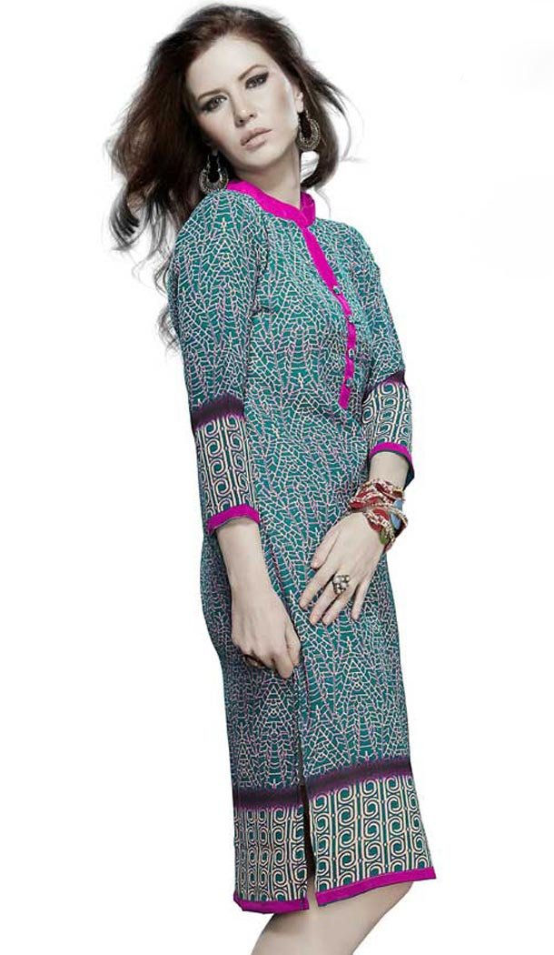 Incredible Straight Kurti Style in Green | FH384963126