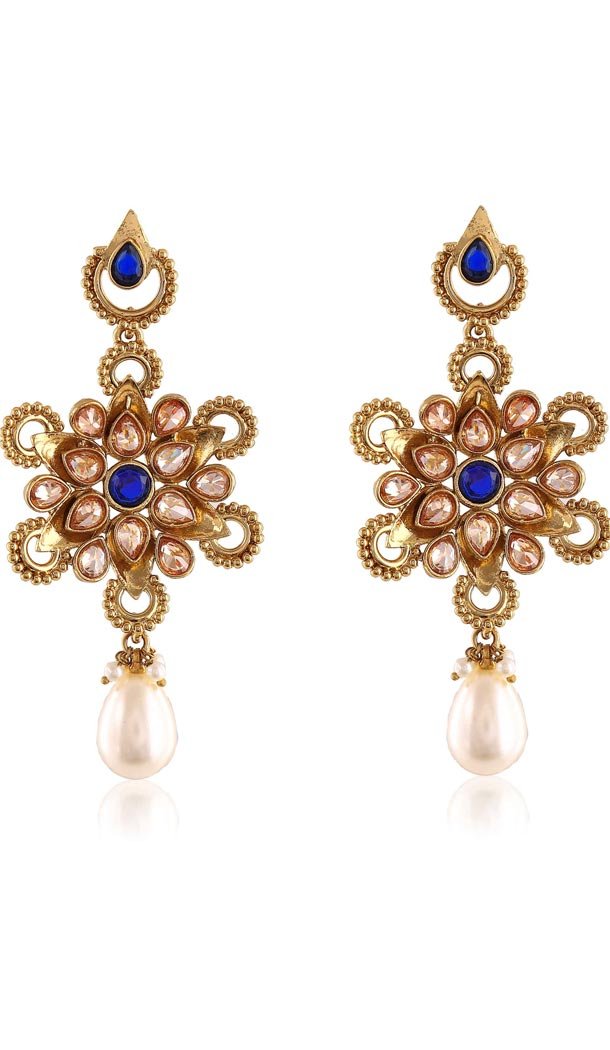 Red and Blue Color Artificial Chandelier Style Earring | FH405965687