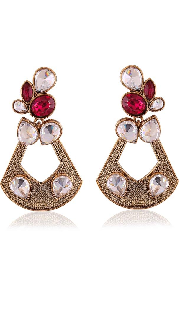 Red and Beige Color Artificial Fashion Earring | FH405965689