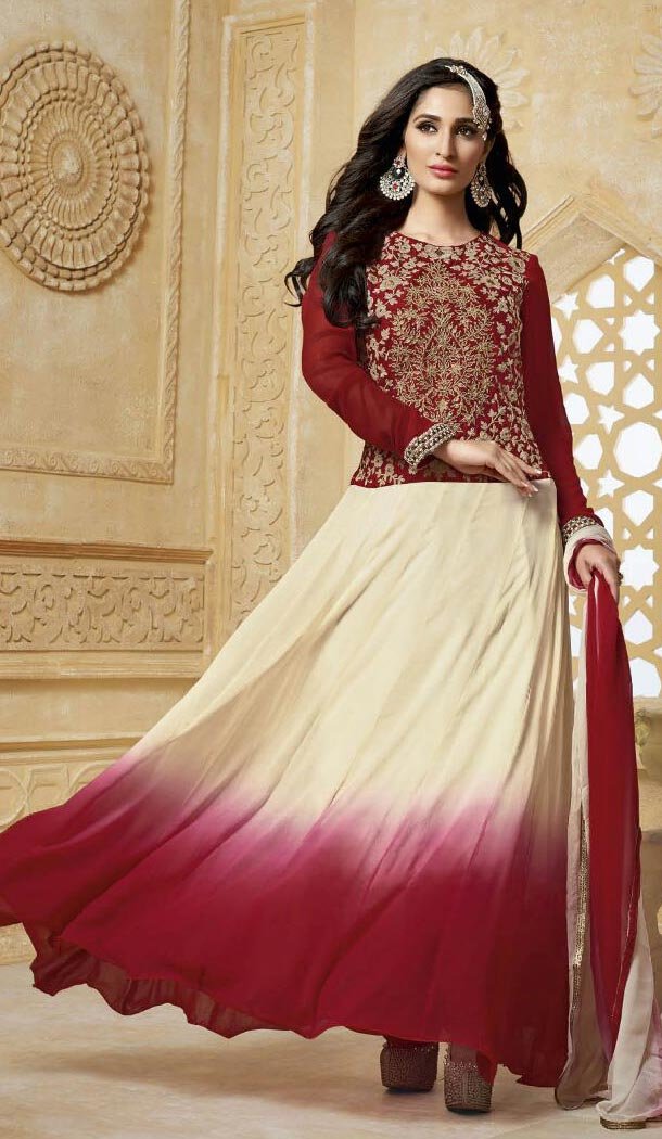 Cream Dupioni Raw Silk Stylish Pakistani Salwar Suits‎ | FH410866218