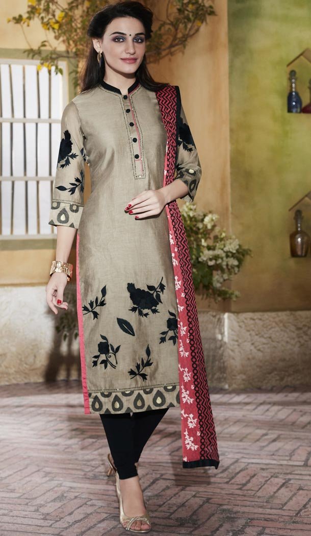 Tan Brown Color Kora Silk Readymade Suits Online Designs | FH430168405