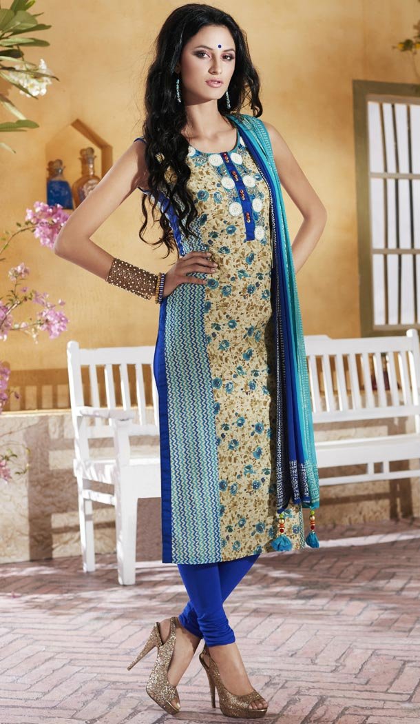Beige Color Cotton Readymade Suits Online Designs | FH430168408
