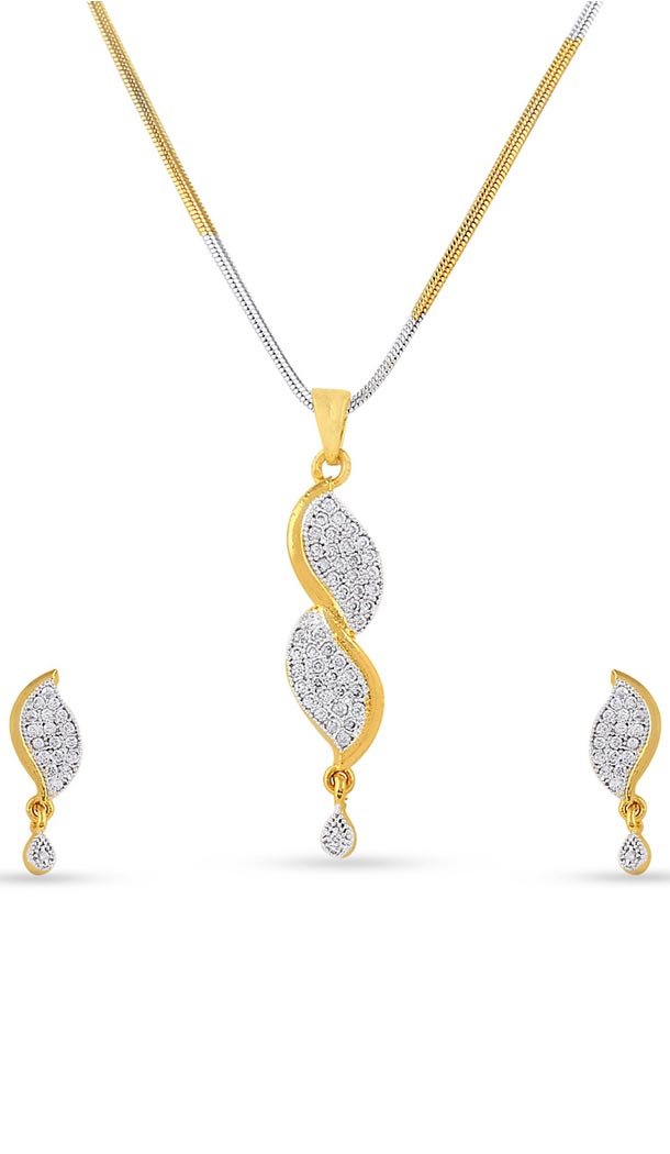 Silver and Gold Precious Jewellery Pendant Set | FH434769116