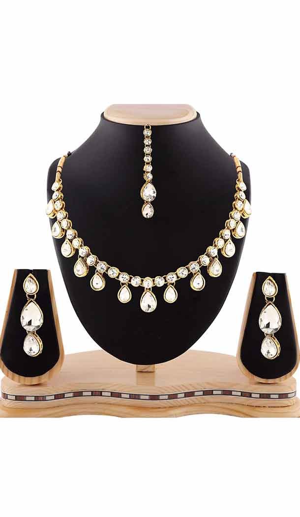 White,Maroon Color Australian Stones Work Imitation Fashion Jewelry Necklaces | FH441369694