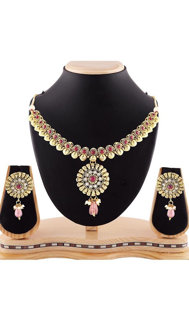 Pink,White Color Australian Stones Work Precious Fashion Jewelry Necklaces | FH441469702