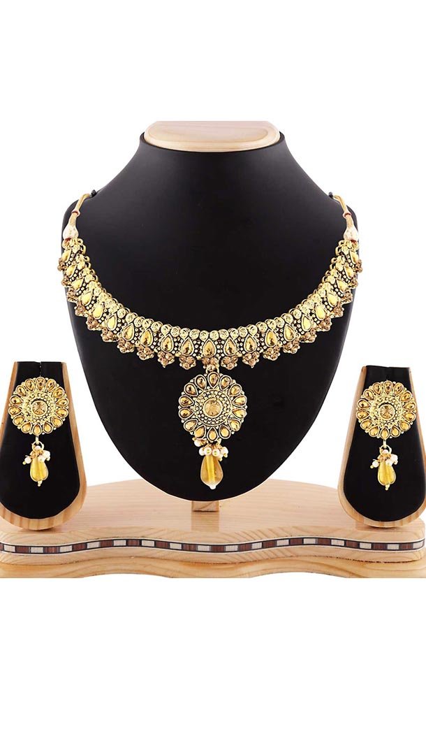 Gold Color Australian Kundan Stones Work Precious Fashion Jewelry Necklaces | FH441469705