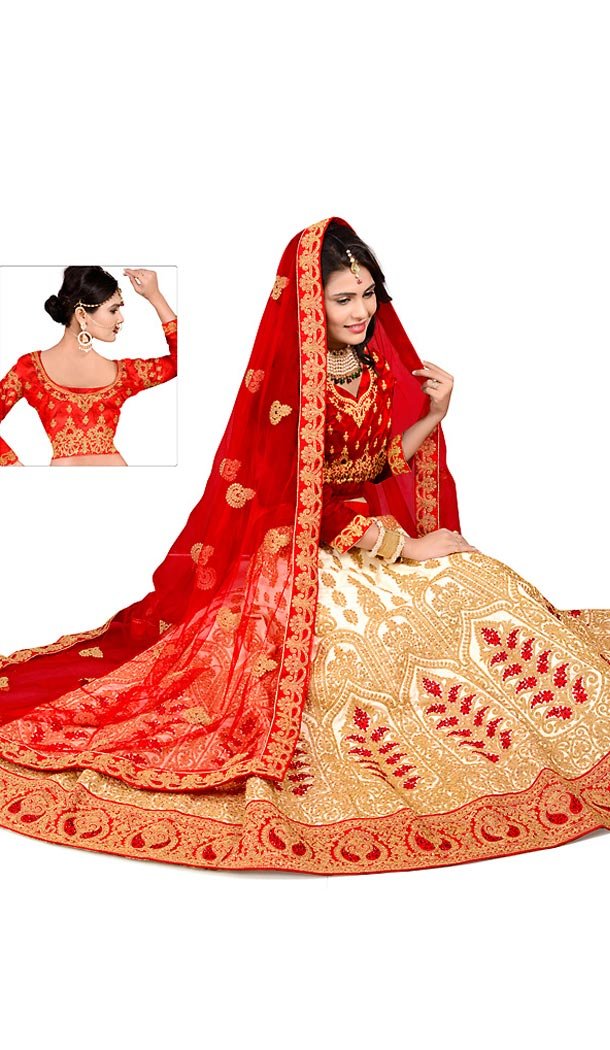 Off White Color Silk Circular Style Designer Readymade Lehengas Choli | FH458871716
