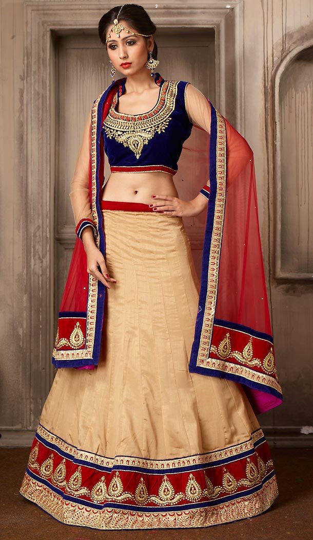 Beige Color Net A Line Style Party Wear Lehenga Choli | FH479574039