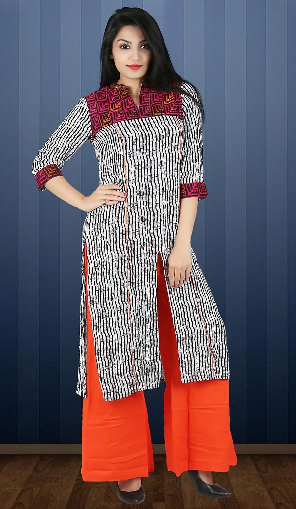 Black Color Lycra Achkan Style Readymade Kurti | FH482774408