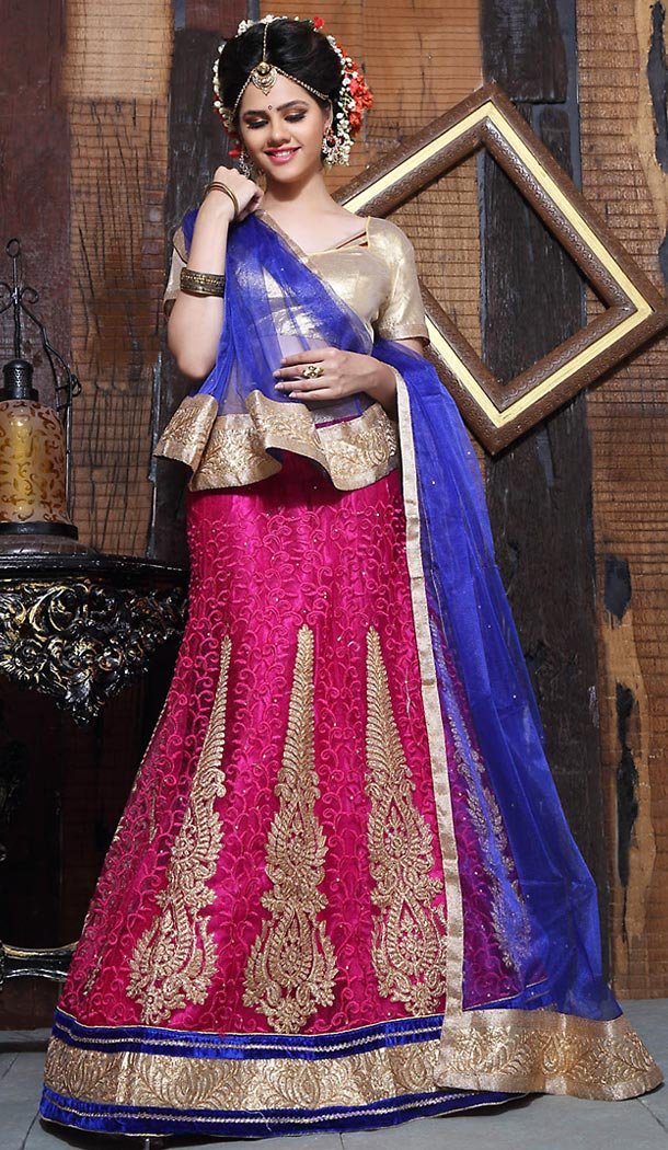 Pink Color Net A Line Style Party Wear Lehenga Choli | FH497176192