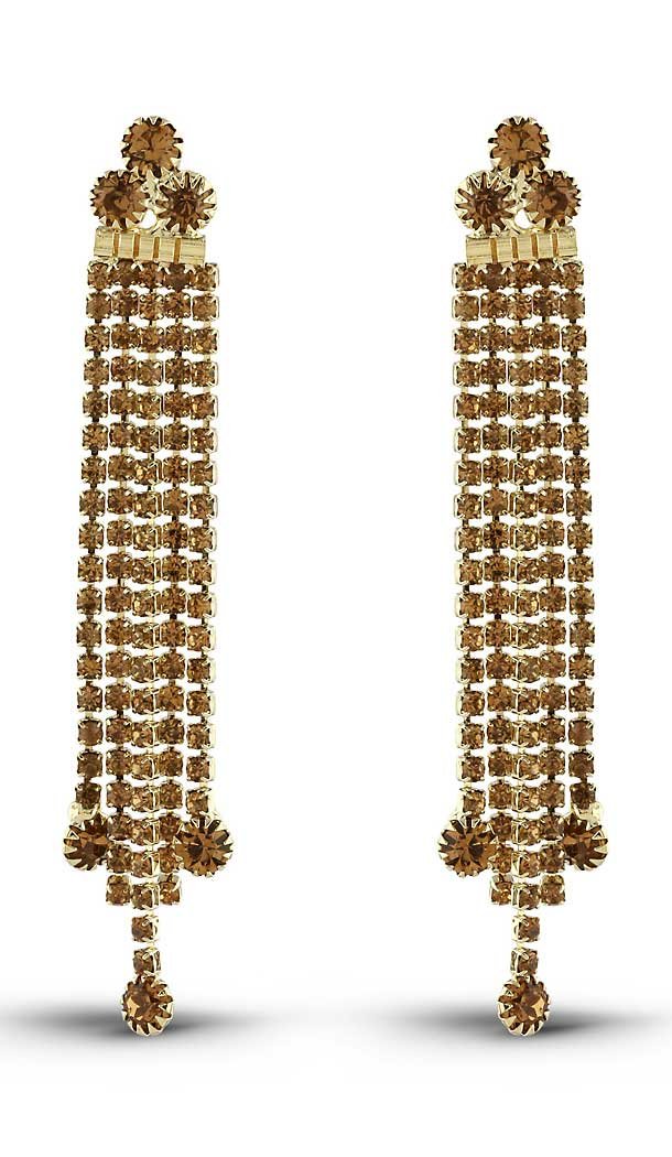 Brown Color American Diamond Fashion Ear Thread Earring | FH503076845