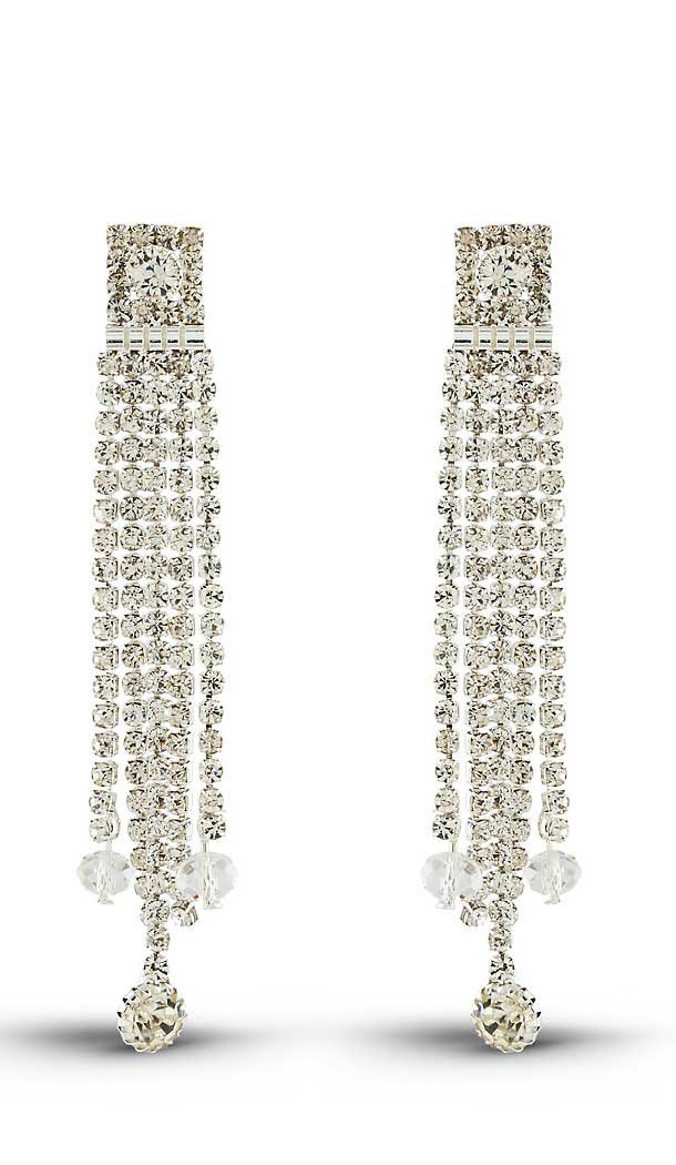 Silver White Color American Diamond Fashion Ear Thread Earring | FH503076849
