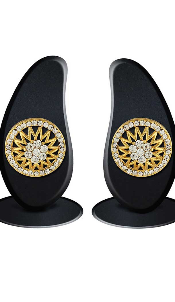 White Gold Color American Diamond Artificial Stud Earring | FH505977161