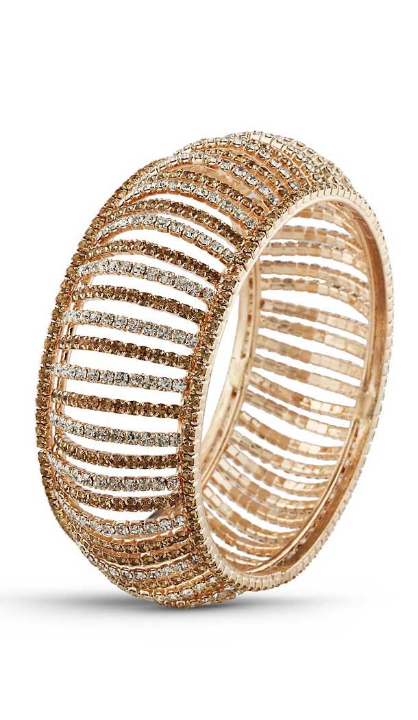 American Diamond Work Brass Gold White Color Traditional Bangles | FH507677368