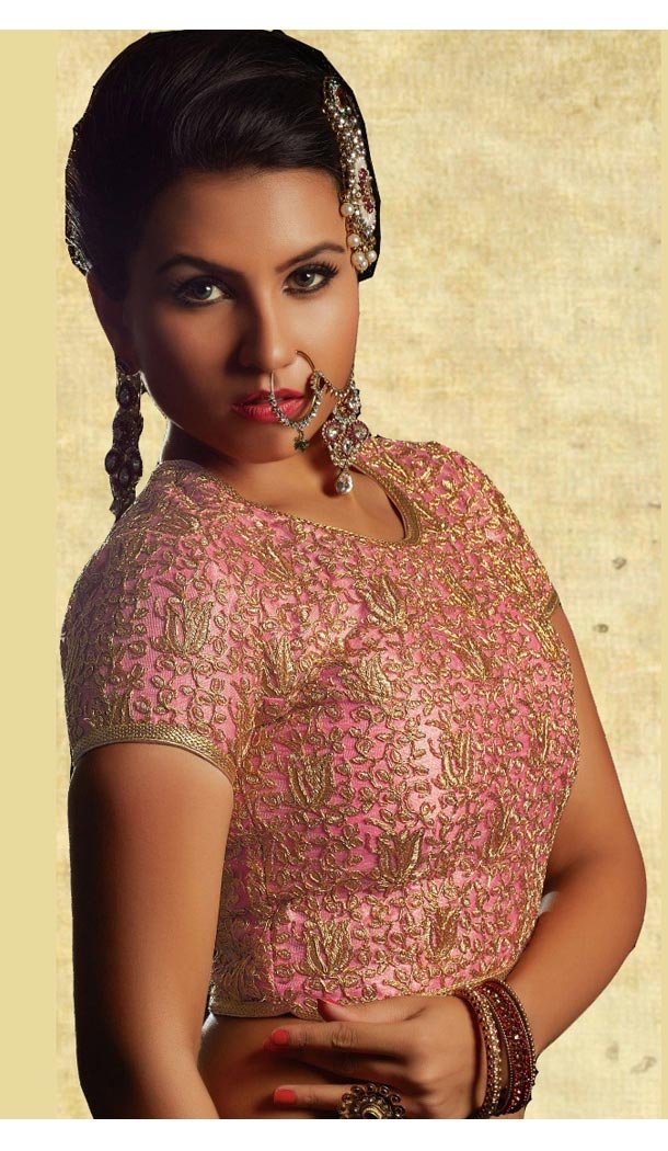 Pink Color Net U Neck Designer Readymade Blouse | FH511877931