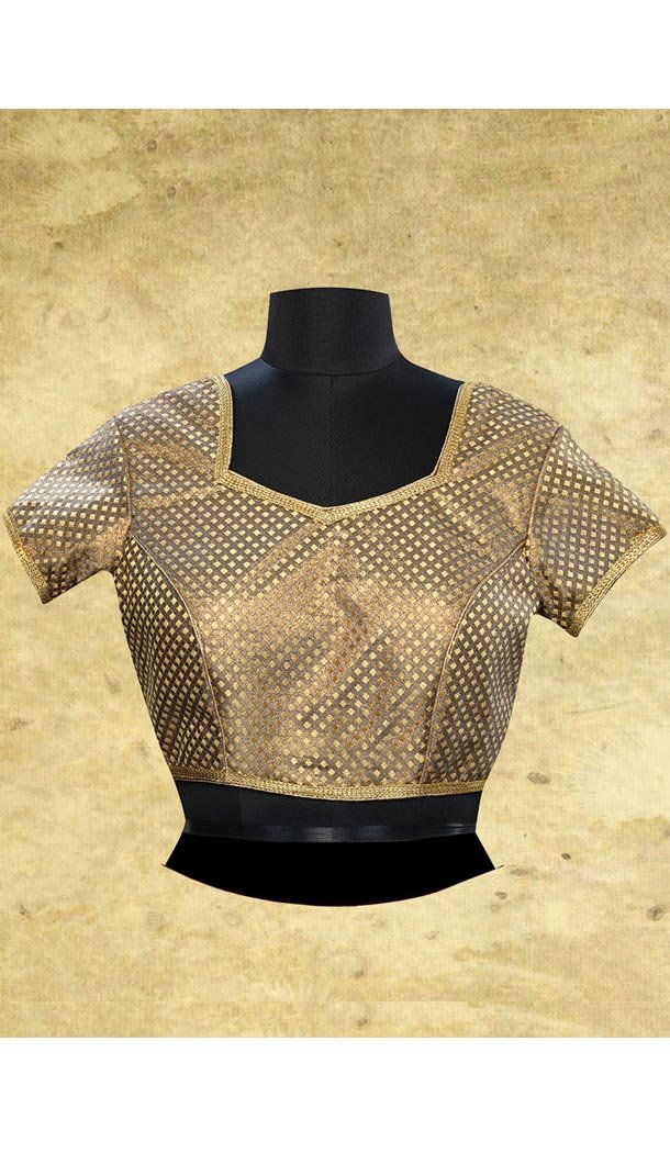 Beige Color Brocade Sweet Heart Neck Designer Readymade Blouse | FH511877933