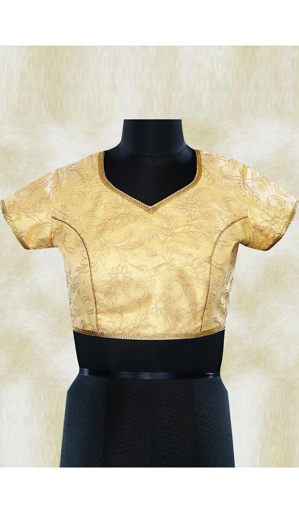 Beige Color Brocade Fabric Party Wear Readymade Blouse | FH511977956