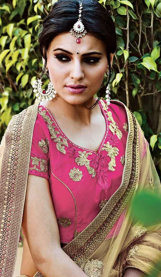 Deep Pink Color Net Circular Style Bridal Designer Lehenga Choli | FH529079975