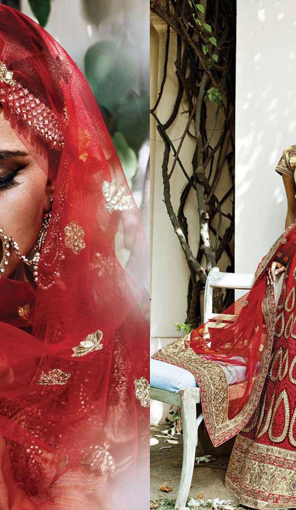 Red Color Net Circular Style Bridal Designer Lehenga Choli | FH529079980