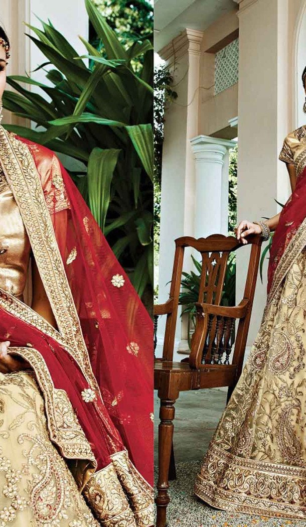 French Beige Color Net Circular Style Bridal Designer Lehenga Choli | FH529079983