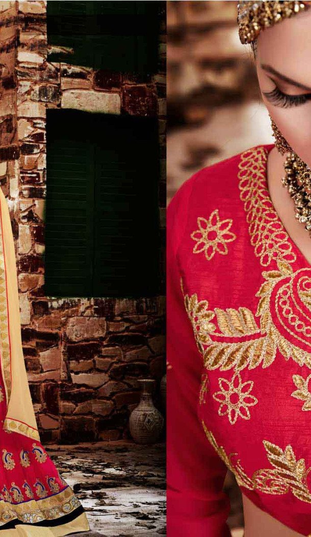 Deep Pink Color Georgette Circular Style Occasional Wear Lehenga Choli | FH529780047